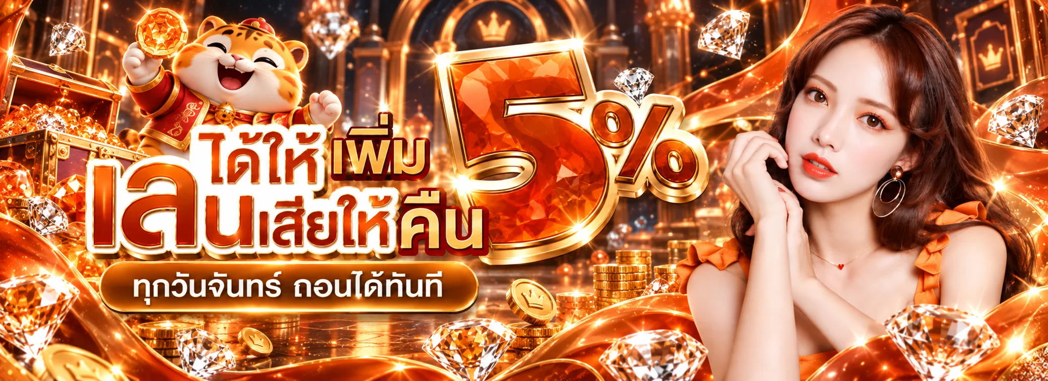 สิทธิ์สมาชิก GXY888 พร้อมมาสคอตและคริสตัลสีส้ม